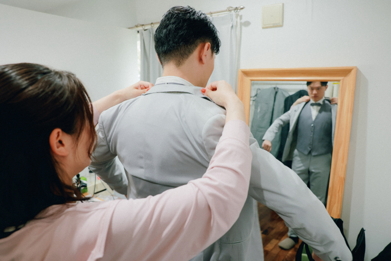 最初の一枚は、お支度から
