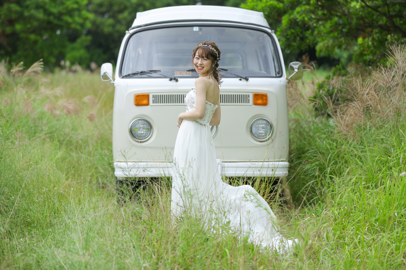 お洒落なワーゲンバスと一緒に！