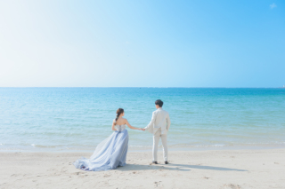 快晴の空の下でのビーチ撮影！