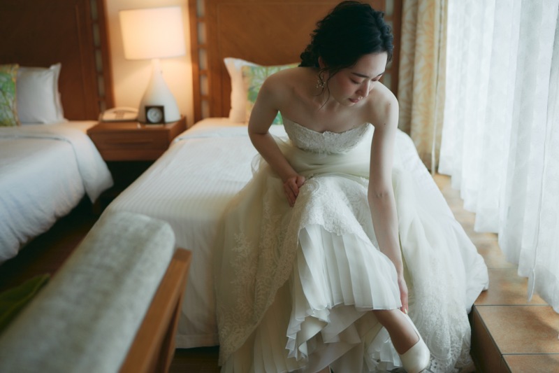 自分のお部屋で支度すると