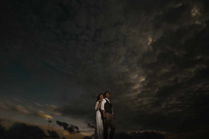 曇りの日の夕日