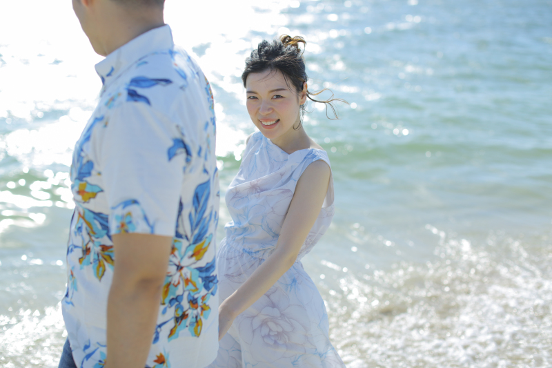 アラハビーチを私服でお散歩