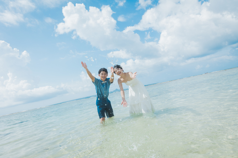 Having fun at the sea