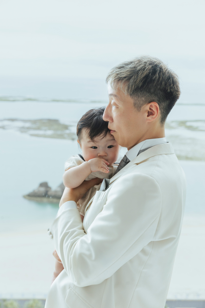 新郎様とお子さんで