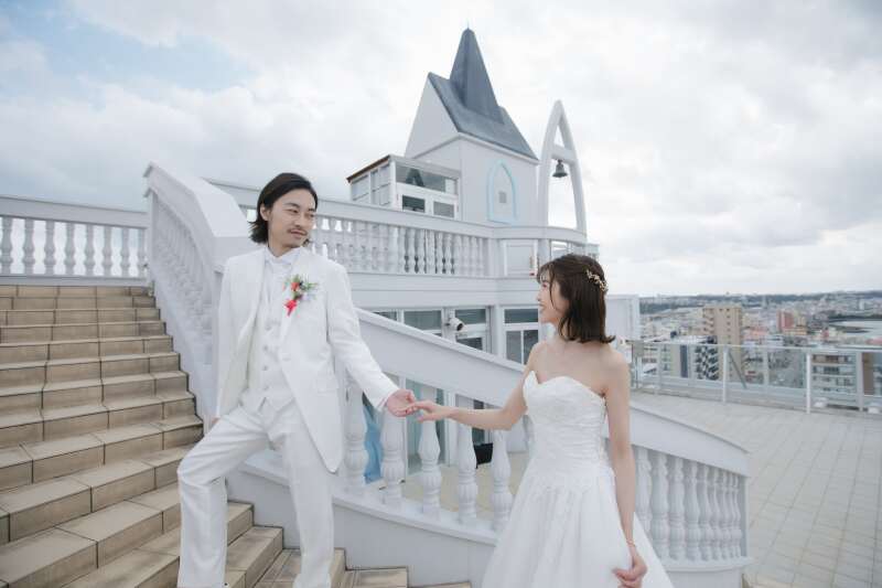 チャペルの屋上階段でも残せます!