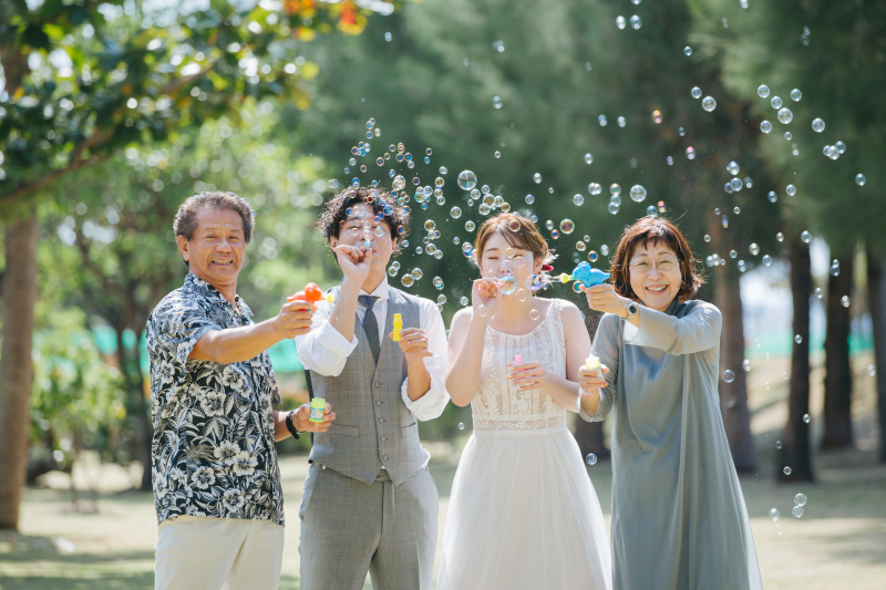 みんなで楽しくシャボン玉！