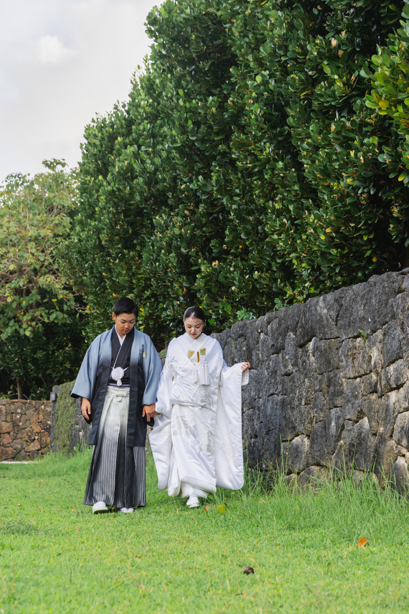 【沖縄らしい建物と!】沖縄を満喫!郷土村+北部ビーチフォト