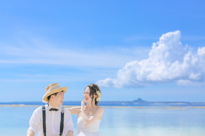 【宮古ブルーを堪能!!】宮古島ビーチフォト♢全写真データ付き♢衣装・ヘアメイク・アクセアリー・ブーケ・靴・撮影料含む!