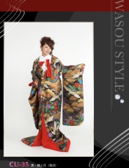 CU-35　黒・鶴と花　南店