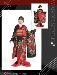 OF-6 黒・赤薔薇・裾赤