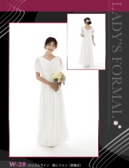 W-28 シンプルライン　肩シフォン