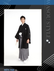 MEN-164 　黒/白紋付　　袴/ストレート