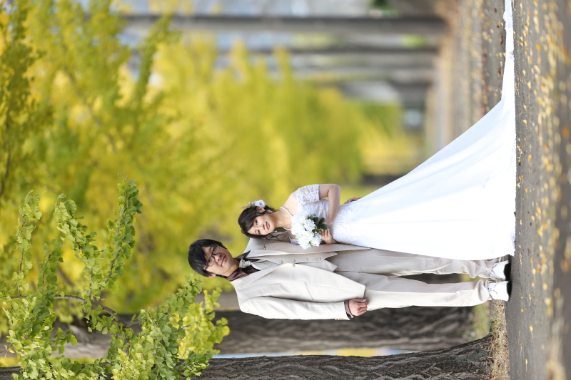 紅葉での撮影は実は新婦さんの希望でした。