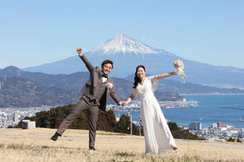 富士山をバックに!