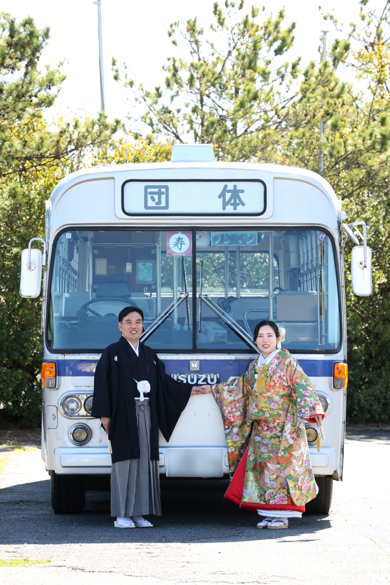 バスとの撮影スタート