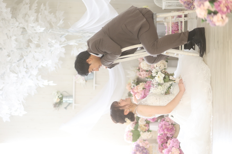 紫陽花のスタジオセット