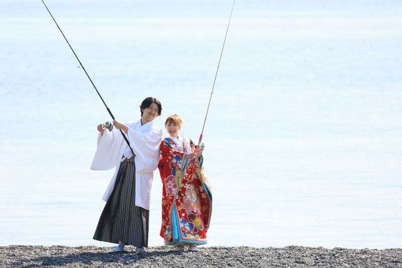 海と釣り竿