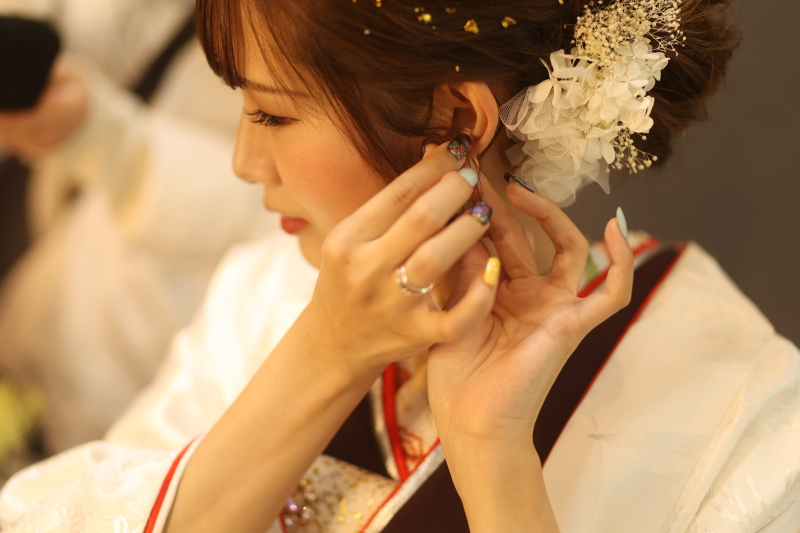 ヘアメイクさんと相談してセットしてもらいました