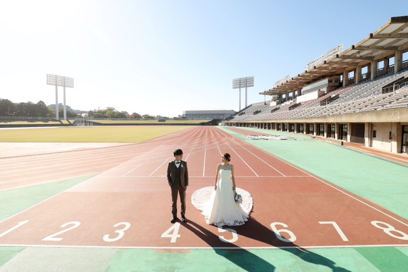 陸上競技場でのロケーション撮影！