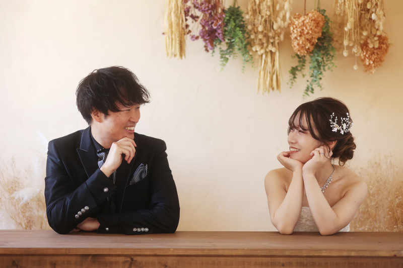 今のトレンドのドライフラワーの部屋での撮影