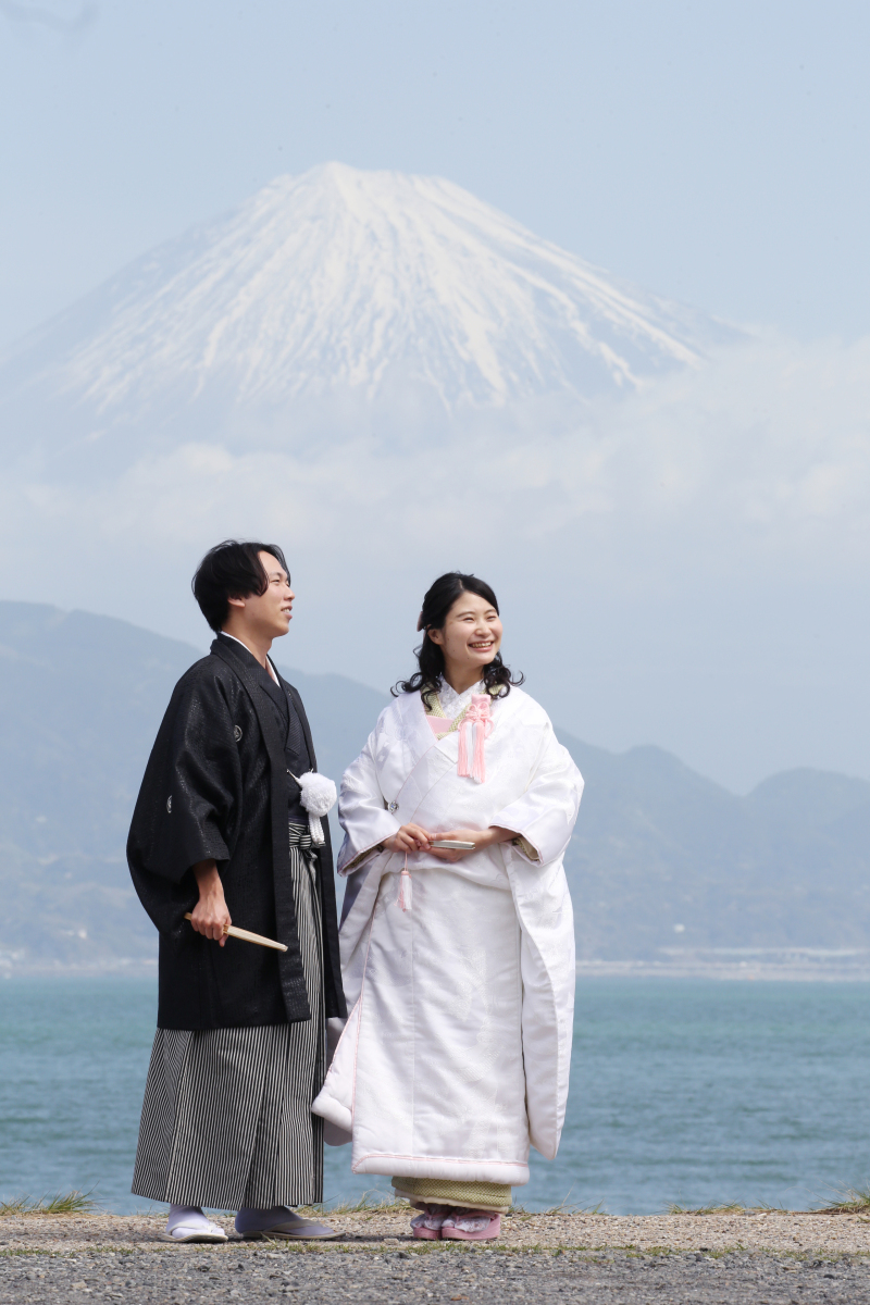 海越しに見える富士山は圧巻です