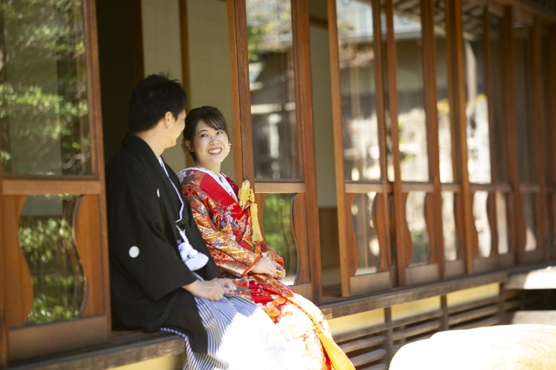 茶室の縁側で撮影もできます。