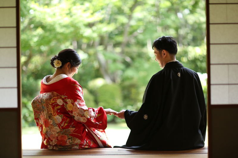 庭園の中の茶室で撮影ができます。