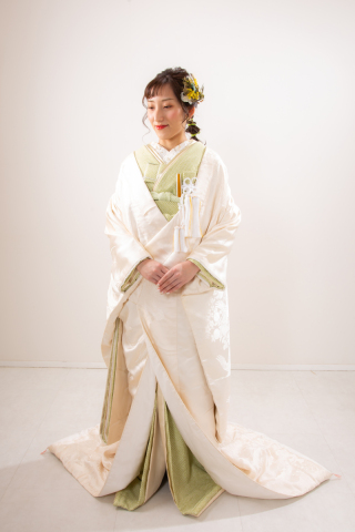 色掛下（淡グリーン）×白無垢