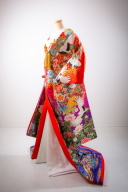 紅桔梗に金稲穂