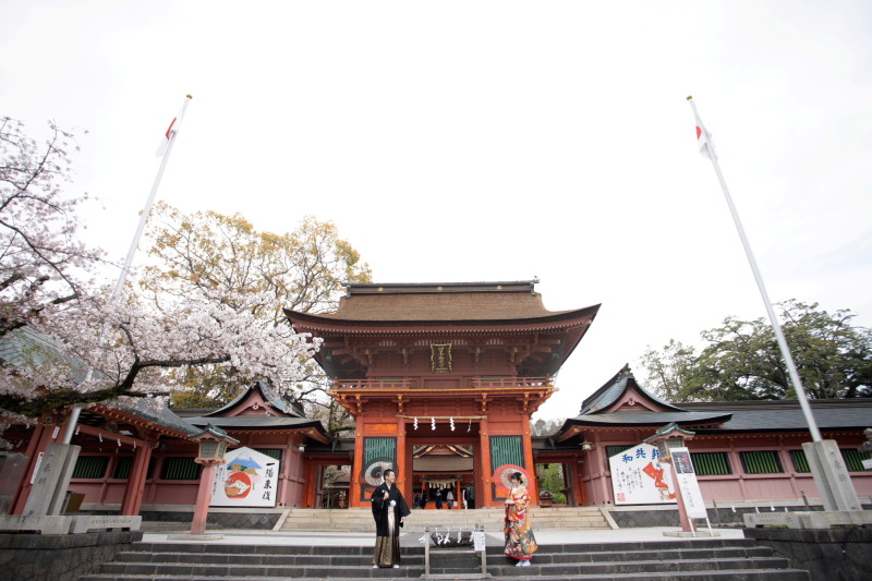 参拝のお客様の隙間での撮影