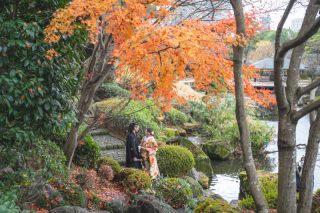 洋装チャペル、和装紅葉山庭園+お茶室