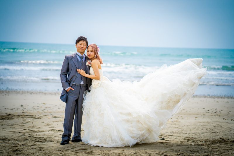 洋装　海ロケーション