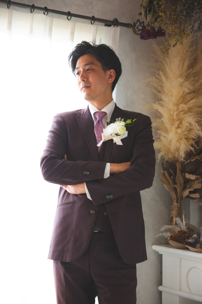 新郎様もお着替え