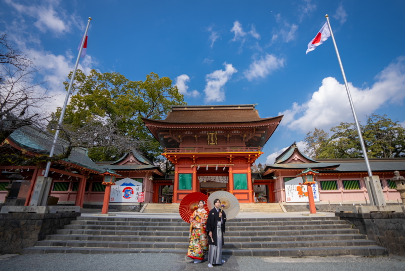 10月~12月【エリア富士山をバックに 神社撮影】和装ロケーション撮影