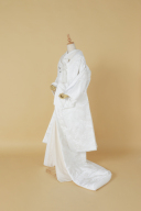 松桜花地紙に鶴