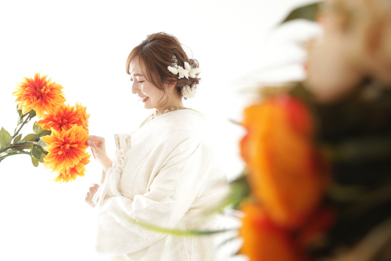 お花とご新婦様