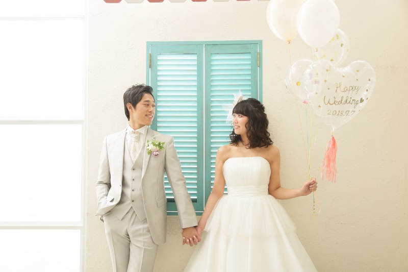 ハートの風船と一緒に♡