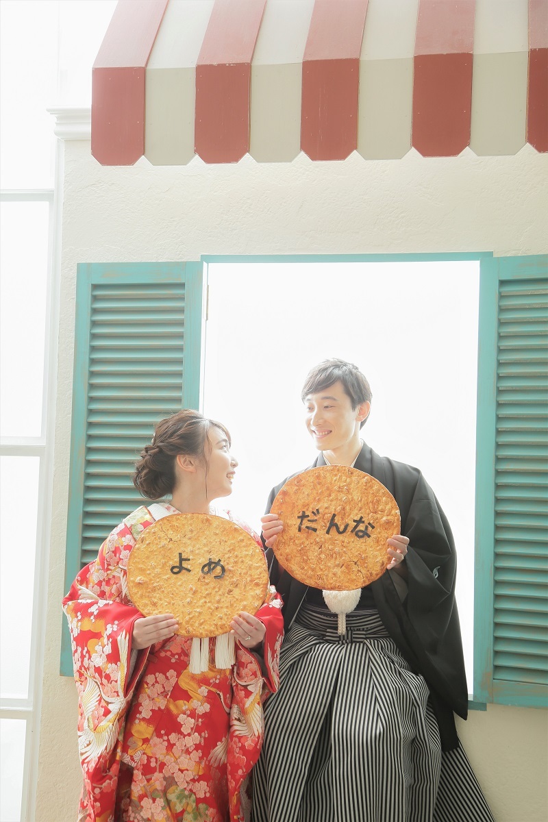 よめ＆だんなお煎餅はインパクト抜群！！