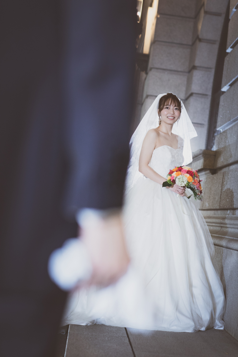 ドレスにあわせたブーケで