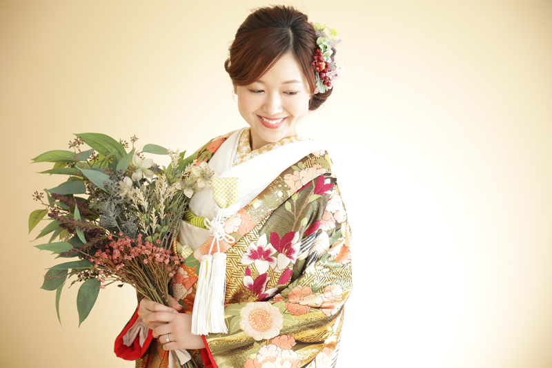 衣裳と合わせたブーケも！
