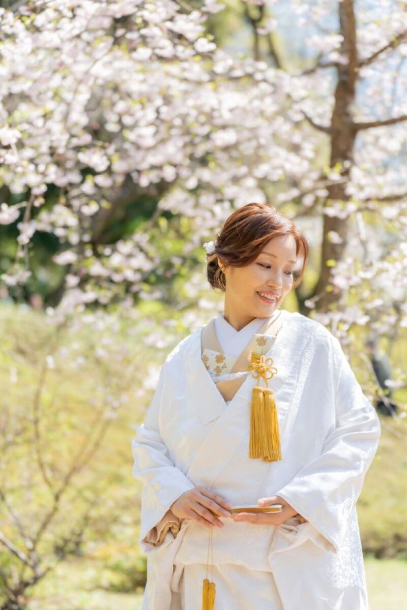 桜背景でソロショット