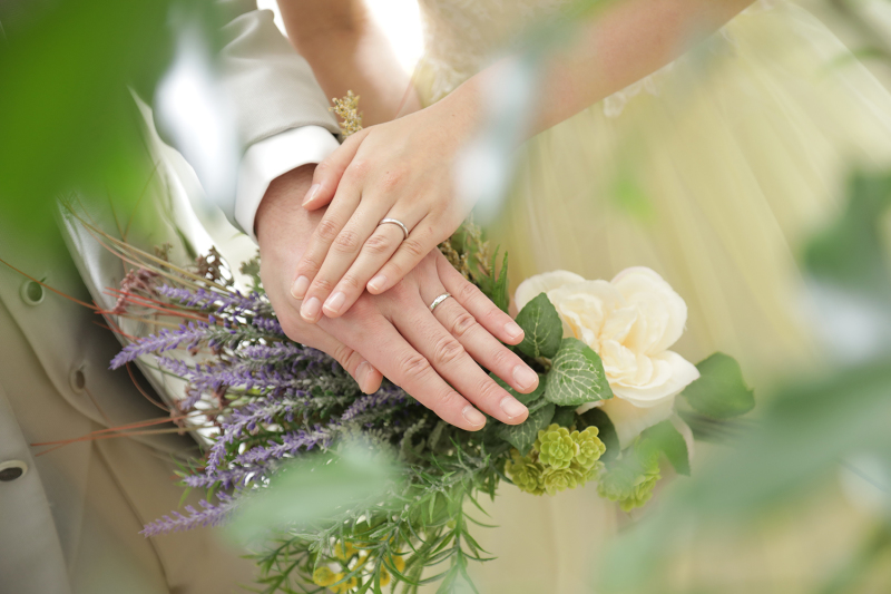 二人で選んだブーケと指輪で