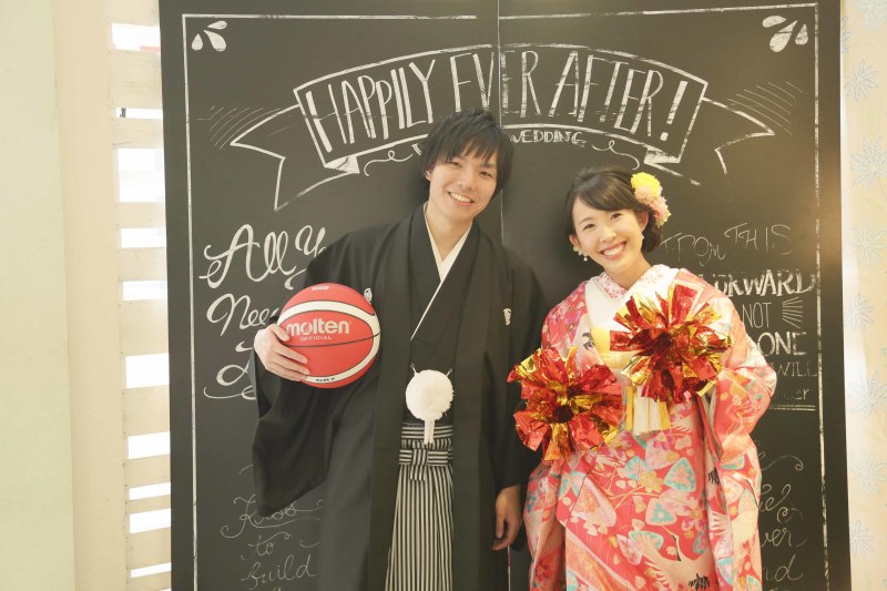 チョークボードの前で☆