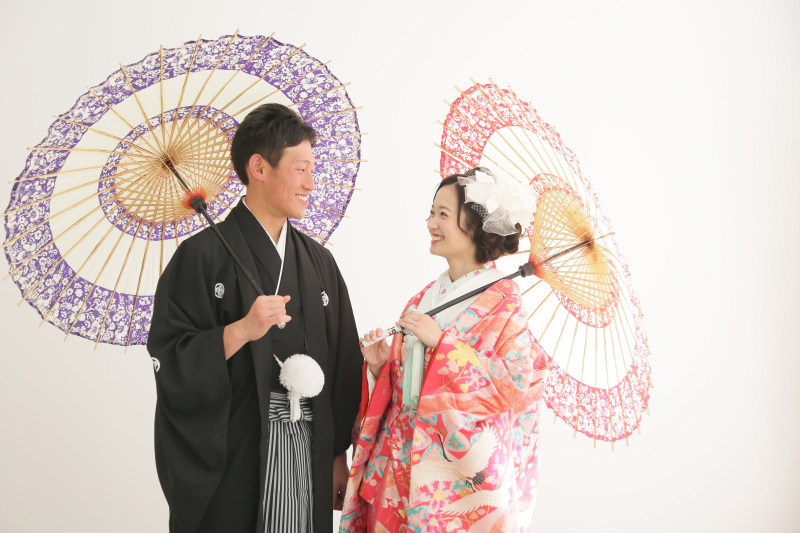 番傘もおしゃれにトラディショナルに♪