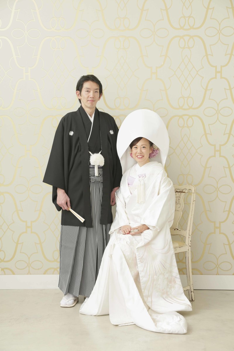 洋髪スタイルで綿帽子♬