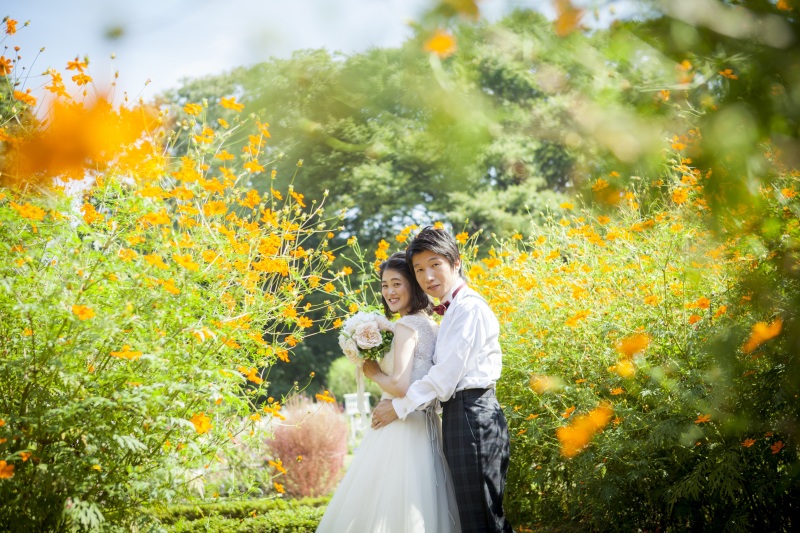 お花に囲まれて・・