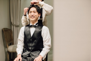 新郎ヘアセット＆メイク