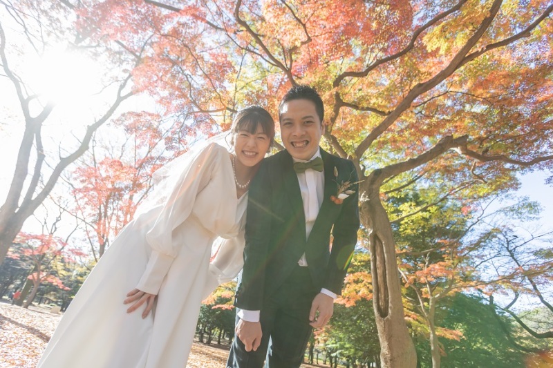 ワタベウェディング表参道フラッグシップフォトスタジオ_庭園で撮影できる