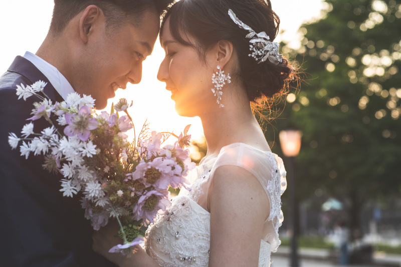 ワタベウェディング表参道フラッグシップフォトスタジオ_夜景で撮影できる