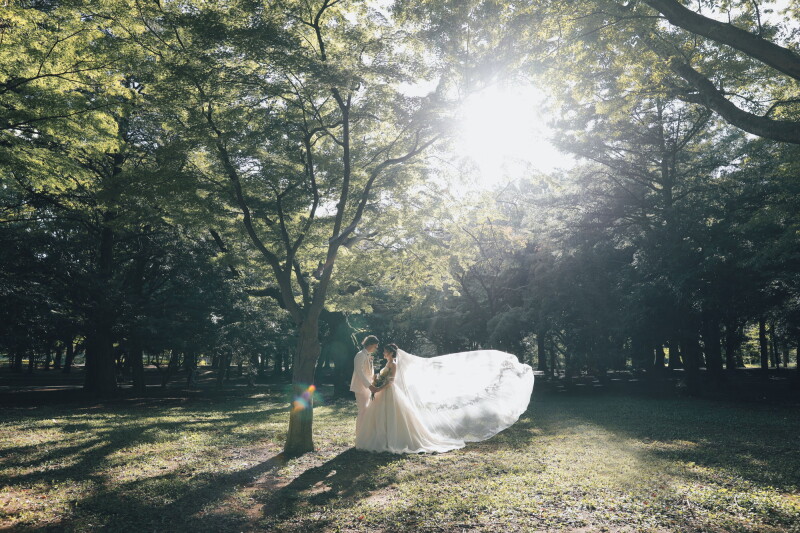 【都会のオアシス公園フォト】代々木公園フォトプラン《新婦衣裳1着・全データ・美容師アテンド付き》